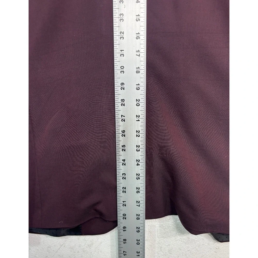 Express 40R 33x30 Eggplant 2pc Pant Suit Stretch Slim Wool Blend Flat Front